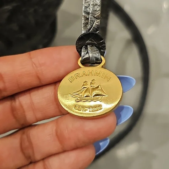 BRAHMIN Silvery Black Bucket Bag - Picture 4 of 12